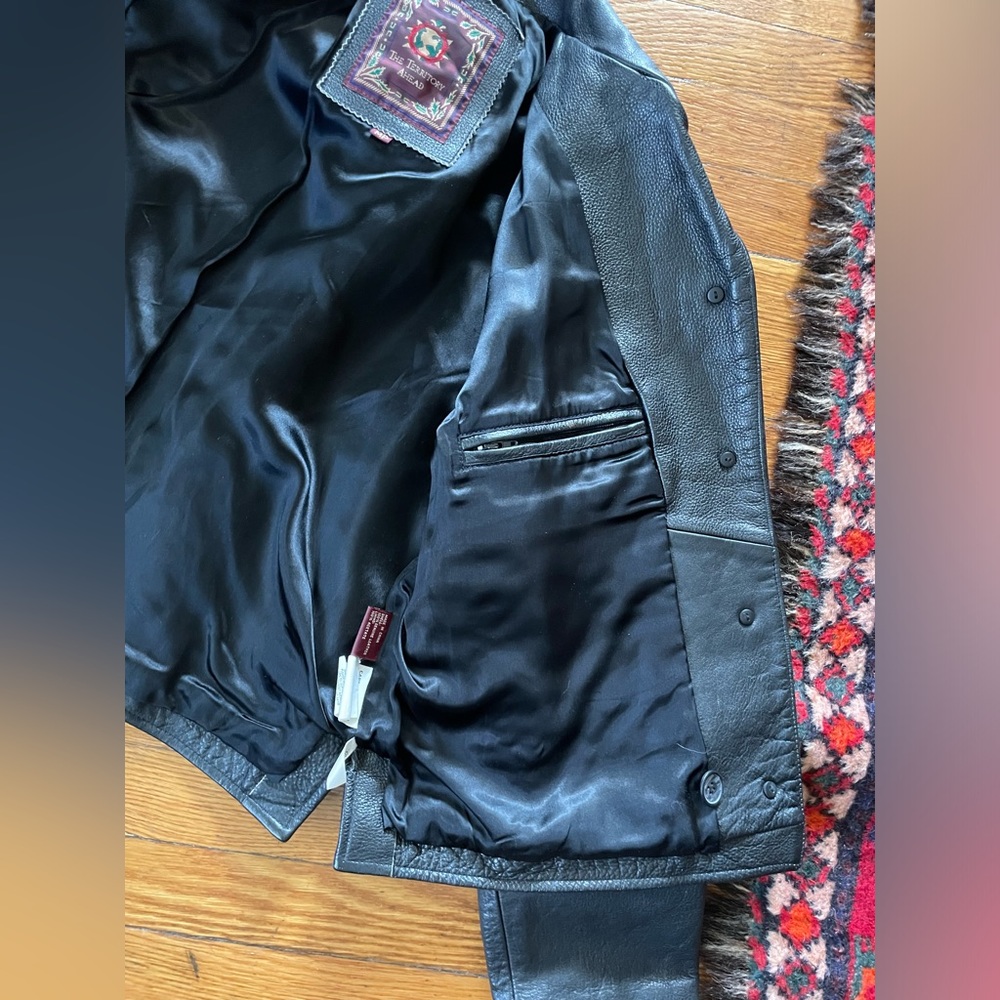 Vintage The Territory Ahead Leather 60โs 70โs 80โs moto biker jacket thicc - Picture 9 of 12